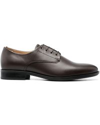 BOSS - Logo-emed Leather Derby Shoes - Lyst