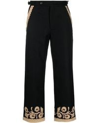 Bode - Embroidered-Hem Detail Trousers - Lyst