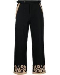 Bode - Embroidered-Hem Detail Trousers - Lyst