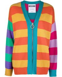 Moschino - Cardigan a righe con zip - Lyst