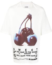 Jil Sander - T-Shirt mit grafischem Print - Lyst