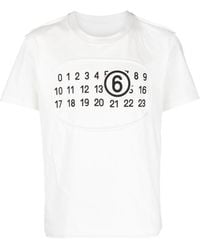 MM6 by Maison Martin Margiela - Camiseta con números estampados - Lyst