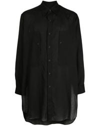 Yohji Yamamoto - Camisa larga con cuello de pico - Lyst