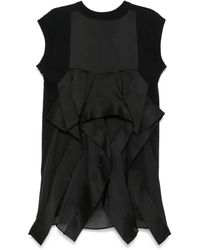 Sacai - Abito Corto Con Dettaglio A Strati - Lyst