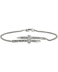 John Hardy - Sterling Spear Station Diamond Bracelet - Lyst