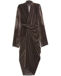 Rick Owens - Draped Wrap Midi Dress - Lyst