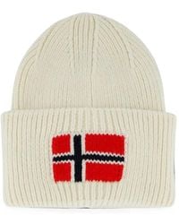 Napapijri - Evei Flag-Patch Ribbed-Knit Beanie Hat - Lyst