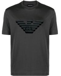 Emporio Armani Made In Italy Logo T-shirt in Black for Men | Lyst