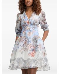 Hale Bob - Kaeli Floral-Print Paisley-Border Mini Dress - Lyst