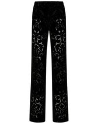 Gucci - Floral Devoré Velour Pants - Lyst