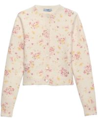 Prada - Vest Met Bloemenpatroon - Lyst