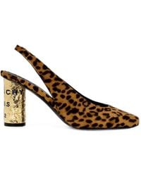 Givenchy - Tape Leren Slingback Pumps Met Luipaard-Effect - Lyst
