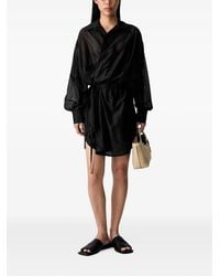 ViCOLO - Sheer Wrap-Style Mini Dress - Lyst