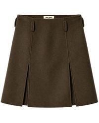 Miu Miu - Double Cashmere And Wool Skirt - Lyst