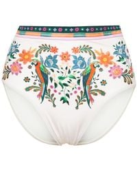 Zimmermann - Floral-print High-waisted Bikini Bottoms - Lyst