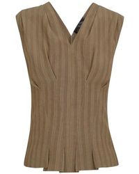 Cortana - Ida Pinstripe-Pattern Blouse - Lyst