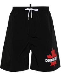 DSquared² - Logo-print Elasticated-waistband Swim Shorts - Lyst