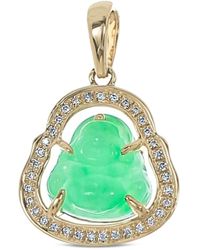 Dana Rebecca - 14K Mini Buddha Diamond And Jade Pendant - Lyst