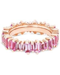 Suzanne Kalan - Anillo eternity en oro rosa de 18 ct con zafiro rosa - Lyst