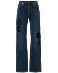 Blumarine - Rose-Patch Trousers - Lyst