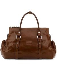 Miu Miu - Logo-Embossed Leather Tote Bag - Lyst