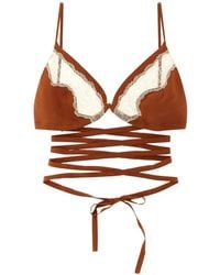 Jejia - Lace Insert Silk Bra - Lyst