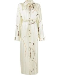 Nanushka - Robe-Chemise En Soie À Imprimé Abstrait - Lyst