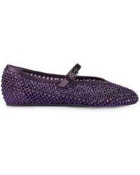 Le Silla - Gilda Crystal-Embellished Mesh Ballet Flats - Lyst
