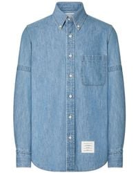 Thom Browne - Camisa Vaquera Con Detalle De Brazalete - Lyst