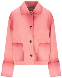 Loewe - Button-Fastening Suede Jacket - Lyst