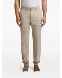 Peserico - Pressed-Crease Turn-Up Trousers - Lyst