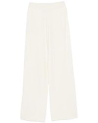 Malo - Elasticated-Waistband Knitted Trousers - Lyst