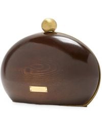 Vanina - Galet Chene Wood Clutch Bag - Lyst