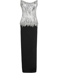 Safiyaa - Regan Crystal-Embellished Corset-Style Maxi Dress - Lyst