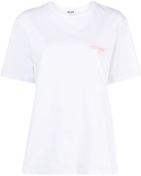 MSGM - T-shirt con ricamo - Lyst