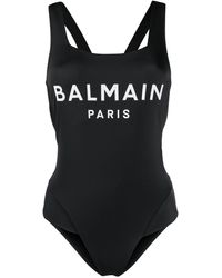 Balmain Badpak Met Logoprint - Zwart