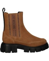 Love Moschino - Logo-Print Boots - Lyst