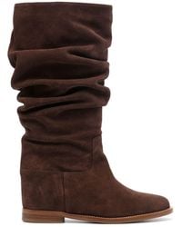 Via Roma 15 - Suede Ruched Boots - Lyst