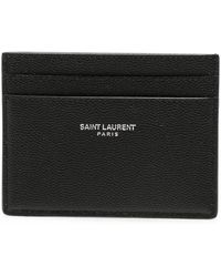 Saint Laurent - Grain De Poudre Leather Card Holder - Lyst