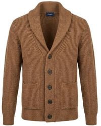 Drumohr - Shawl-Collar Ribbed Cardigan - Lyst