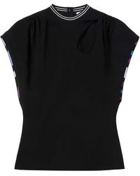 PUCCI - Cut-Out Detail Cap-Sleeved T-Shirt - Lyst