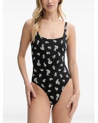 Benetton - Floral-Print Swimsuit - Lyst