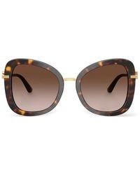 Dolce & Gabbana - Oversized-Frame Tortoiseshell Sunglasses - Lyst