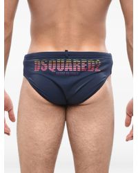 DSquared² - Logo-Print Elasticated Swim Briefs - Lyst
