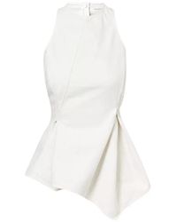 Magda Butrym - Asymmetric Peplum Blouse - Lyst