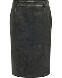 Marine Serre - Moon Leather Midi Skirt - Lyst