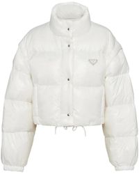 Prada - Re-Nylon Cropped Down Jacket - Lyst