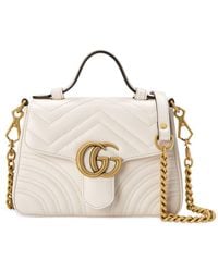 Gucci Leather gg Marmont Mini Top Handle Bag in Pink | Lyst