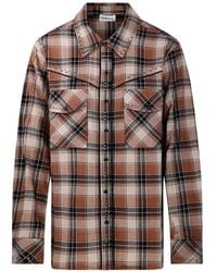 P.A.R.O.S.H. - Stud-Embellished Checked Shirt - Lyst