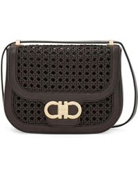 Ferragamo - Double Gancini North-South Crossbody Bag (Xs) - Lyst